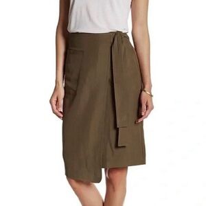 RO & DE | Wrap Sarong Skirt with Tie in Army Green | sz M